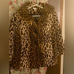 Chicos Leopard cozy jacket like new.